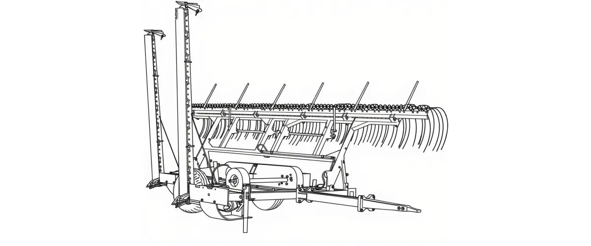сільськогосподарські-прес-підбирачі-EP-9GL-5.0-5.6 Причіпна косарка-граблі-тягач-проект