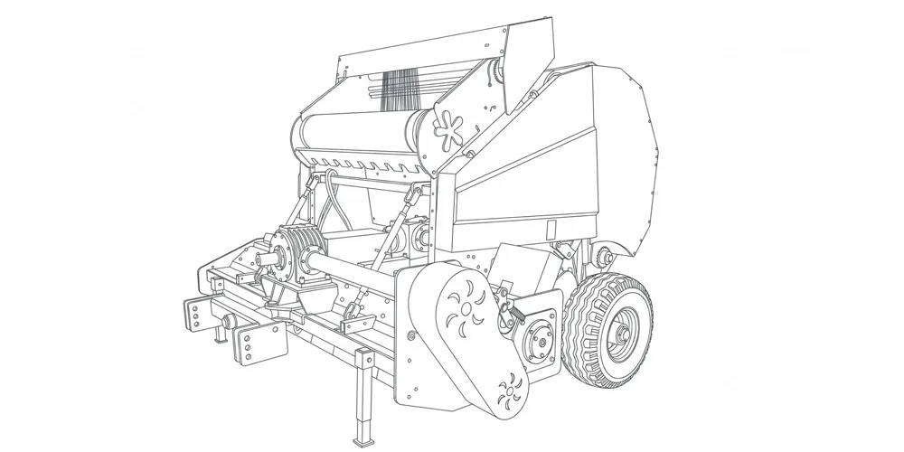 farm-balers-products-EP Round Baler- Φ1000 mm Compression 2950×2750×2050mm-draft